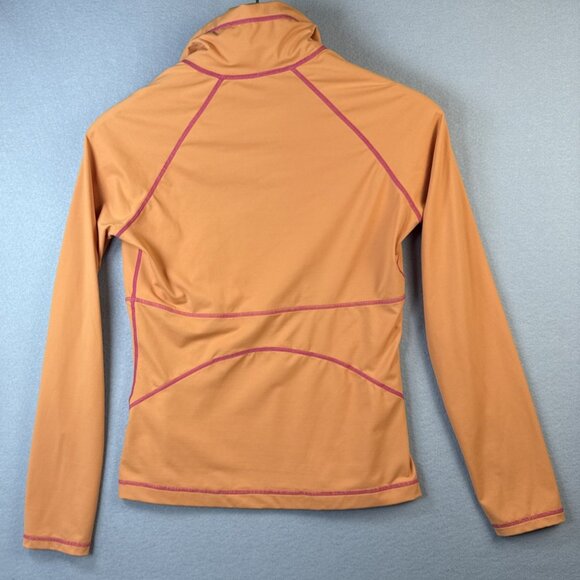 Athleta Top Women Size S Orange 1/4 Zip Long Sleeve Stretchy Casual Basic Tennis - Picture 10 of 11